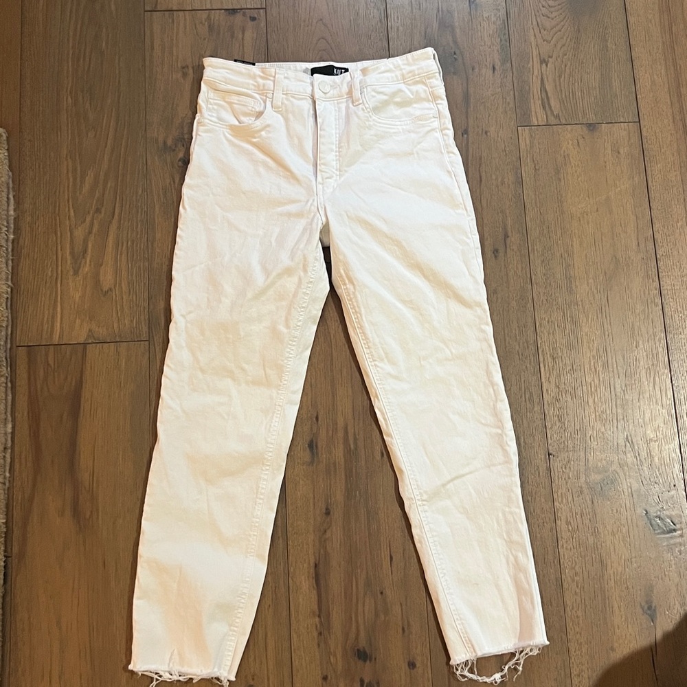 Kut from the Kloth Women's High Rise Jeans in Cream
